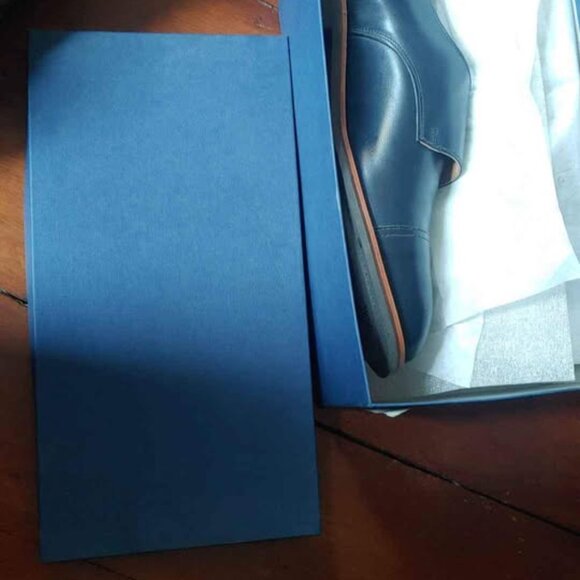 NIB Mark MCNAIRY New Amsterdam Navy Monk Shoes Mens 11.5 Made In England - Picture 6 of 6